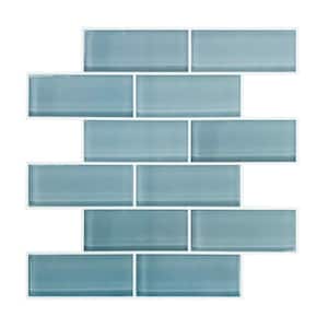 Blue Seaglass 10.5 in. x 10.5 in. Vinyl Peel and Stick Tiles (Total sq. ft. covered 2.45 sq. ft./4-Pack)