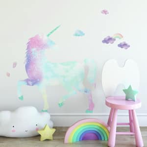 Galaxy Unicorn Peel And Stick Giant Wall Decal With Glitter