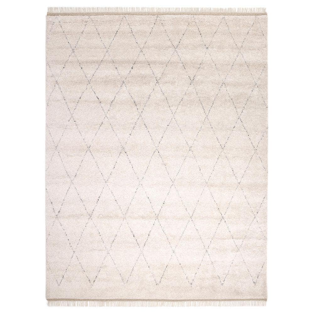 Solo Rugs Shaggy Moroccan Bohemian Shaggy Moroccan Linen 5 ft. x 8