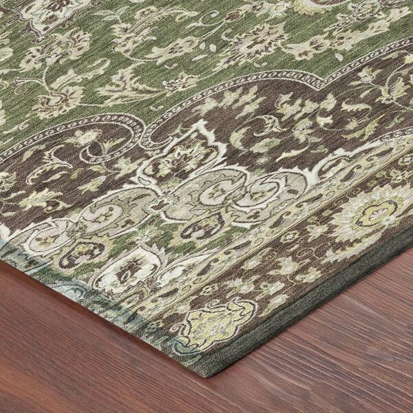Chantille Machine Washable Indoor/Outdoor Abstract ACN2853 Olive 10 ft. x 14 ft. Area Rug
