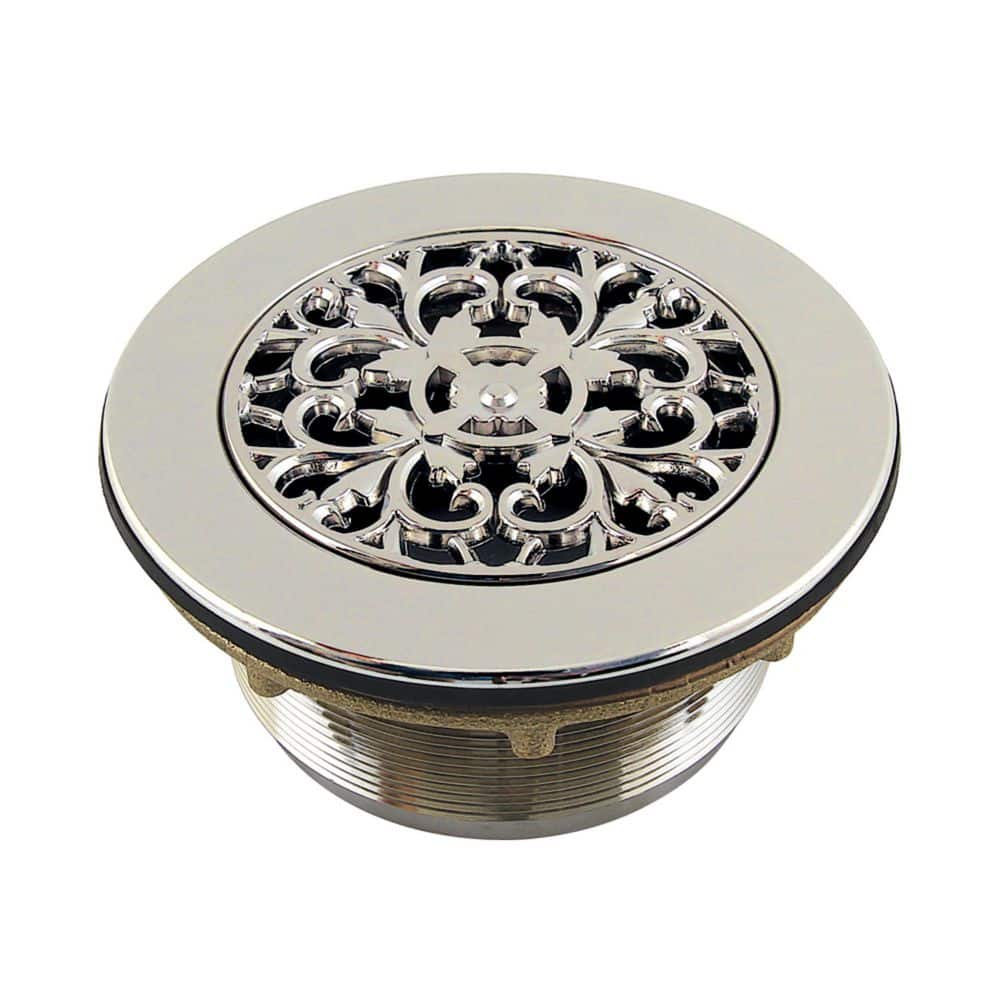Watercourse 4.19 in. Brass Round Shower Drain with Flange in Polished Nickel price history on PriceWatchPro