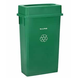 23 Gal. Green Plastic Commercial Recycling Slim Trash Can with Swing Lid (3-Pack)