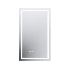 24 in. W x 40 in. H Rectangular Frameless LED Anti-Fog Memory Wall Mount Bathroom Vanity Mirror with Smart Touch Button