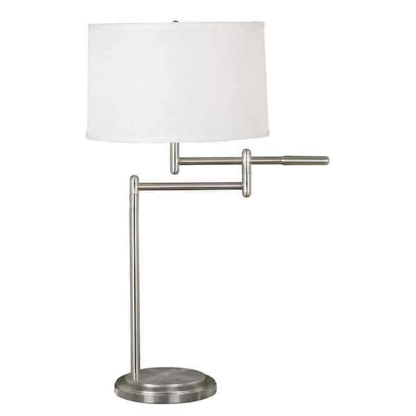 Kenroy Home Theta 30 in. Brushed Steel Swing Arm Table Lamp