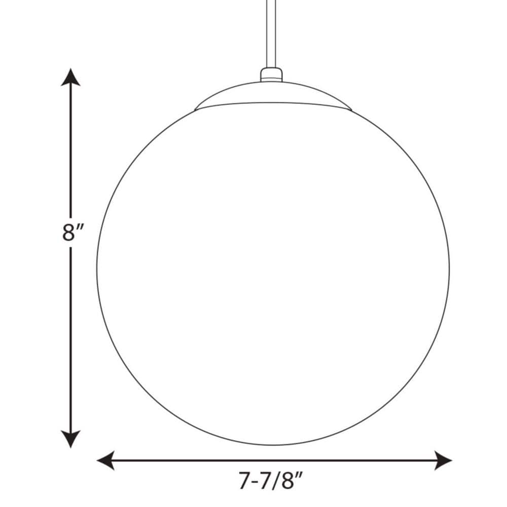 White Glass Globe Pendant Light with Adjustable Cord