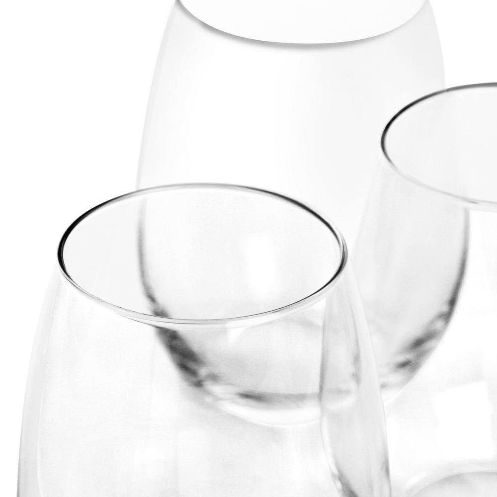 Classic Clear Glass 19oz Stemless Wine Glass Set, 4-Piece