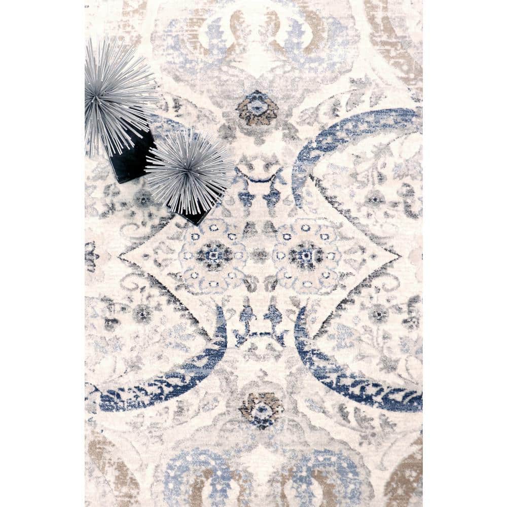 Elysian Ivory Beige 10' x 14' Easy-Care Synthetic Rectangular Rug