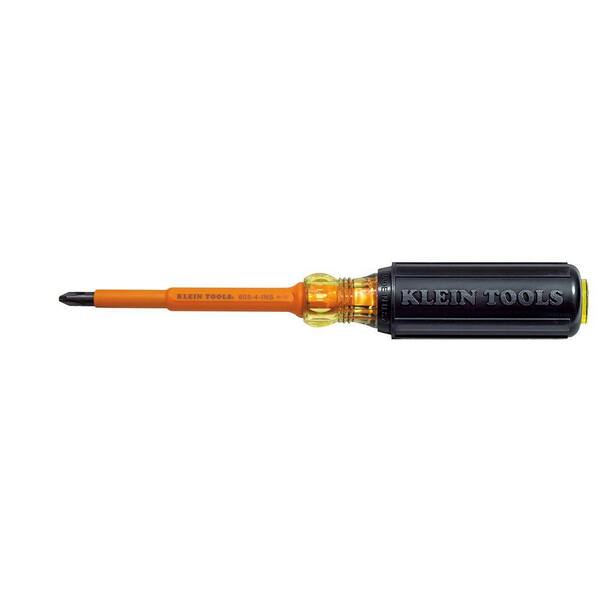 Klein Tools #2 4 in. Round Shank Insulated Phillips Head Screwdriver ...