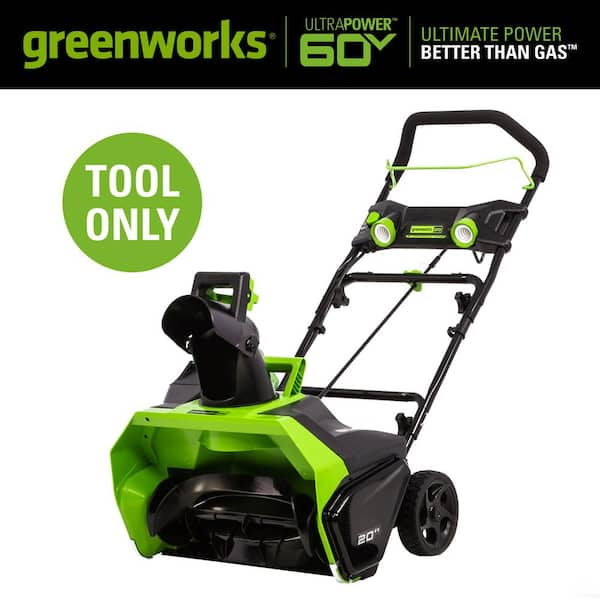 Greenworks PRO 20 in. 60-Volt Battery Single-Stage Cordless Snow Blower (Tool-Only)