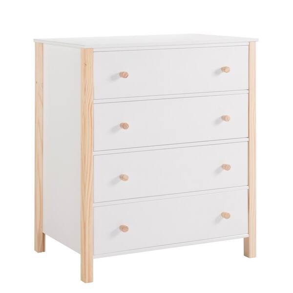 FUFU&GAGA White 4-Drawer 45 in. Width Wooden Stylish Kids Low