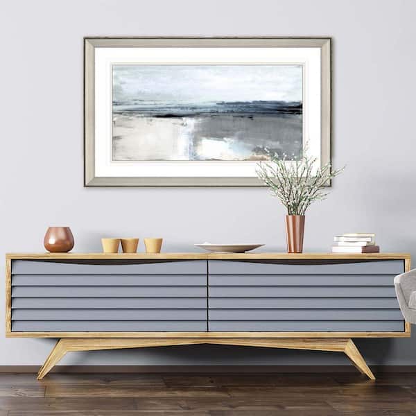 Moody Coast by Bell 1 Piece Framed Canvas Transfer Coastal Art Print 32 in. x 52 in.