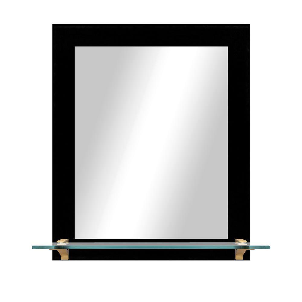 21.5 in. W x 25.5 in. H Rectangle Black Vertical Mirror With Tempered Glass