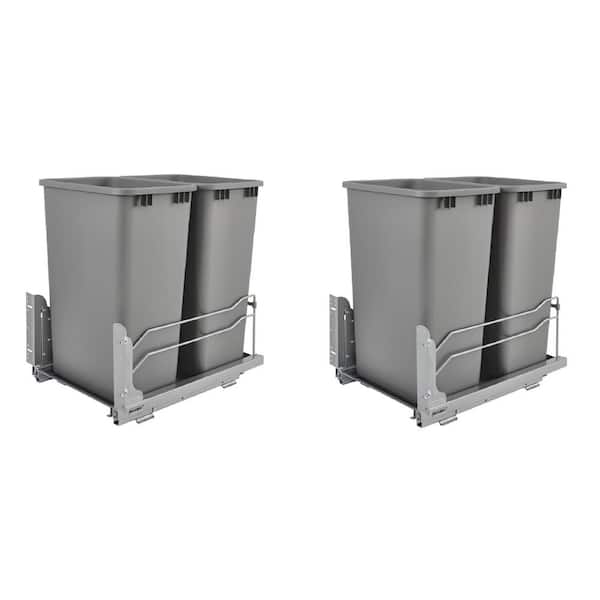 Rev-A-Shelf Double 50 Qt. Undermount Pullout Waste Container (2-Pack)