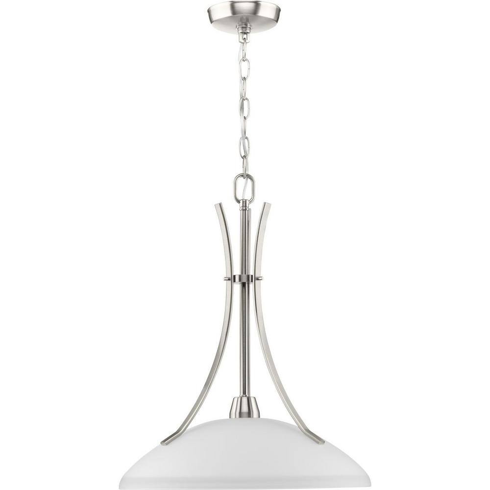Wisten Brushed Nickel Pendant with Etched Glass Shade