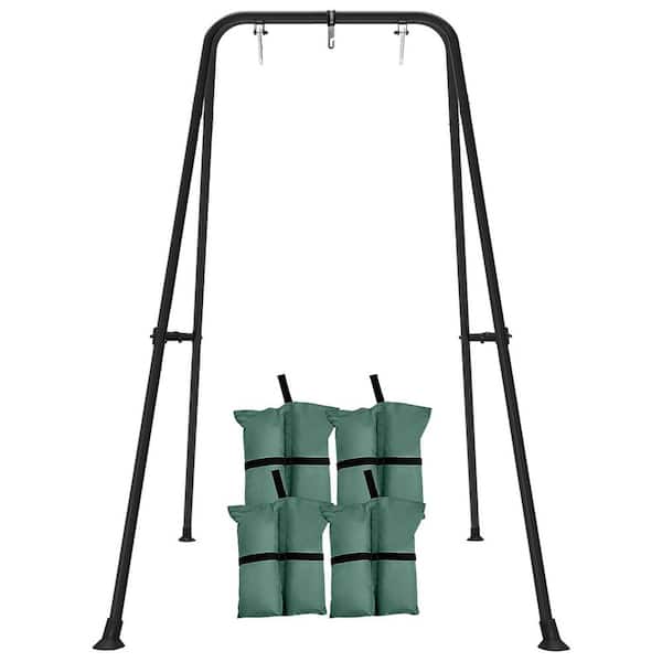 Toddler Swing Stand Frame, Dark Black, A-Frame Metal Swing Set for Backyard, Indoor Outdoor Use, Fits Most Swings
