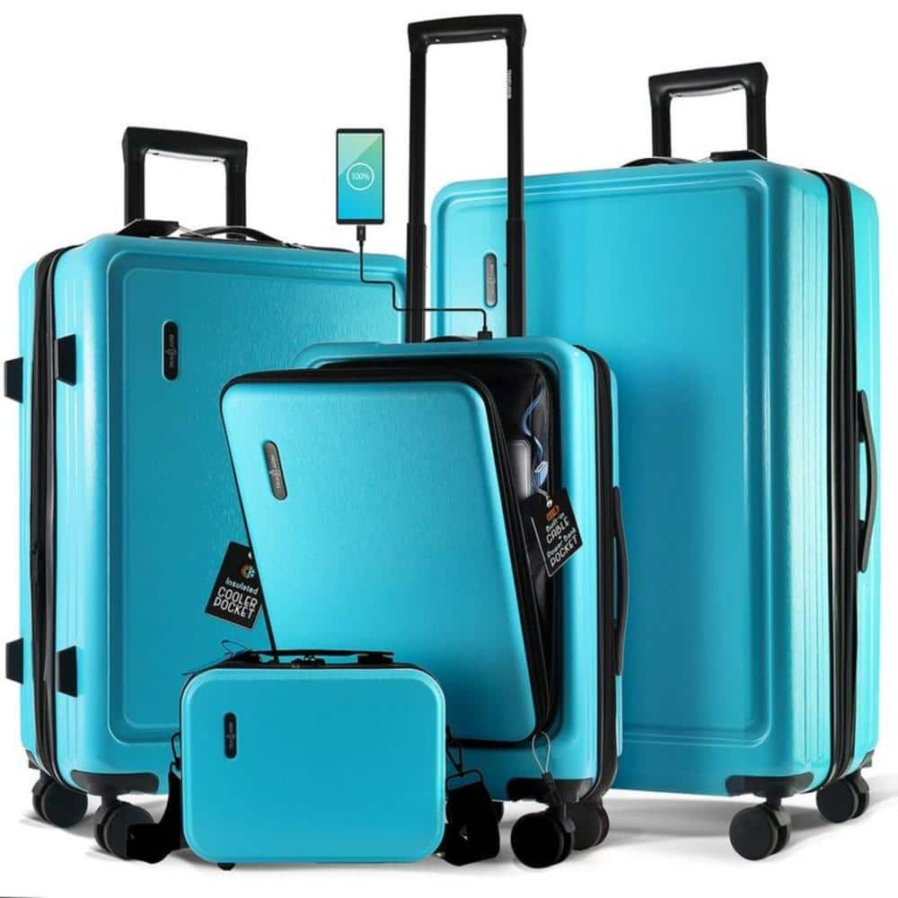 Turquoise luggage set sale