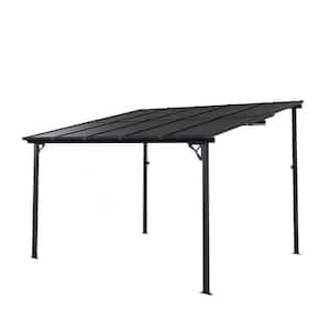 12 ft. x 10 ft. Outdoor Aluminum Wall-Mounted Gazebo Pergola for Patio Covers