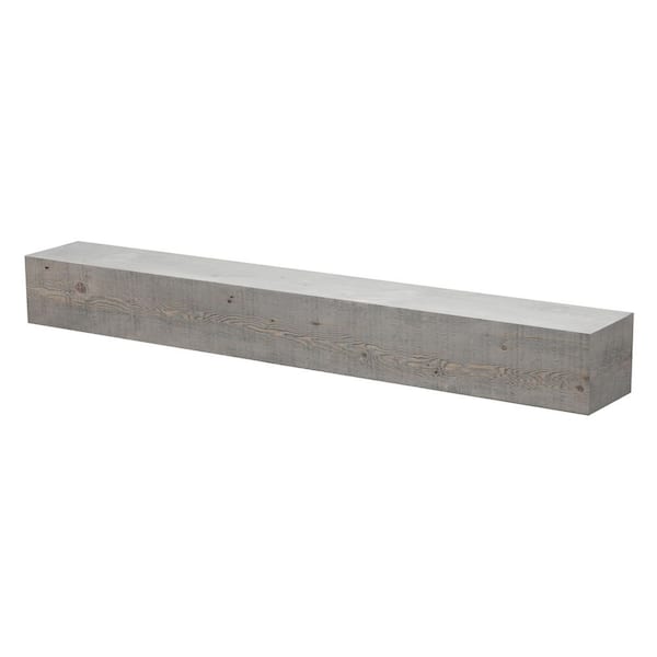 Dogberry Collections 48 in. Ash Gray Solid Beam Mantel