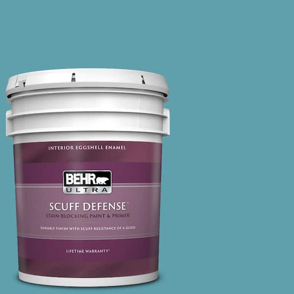BEHR ULTRA 5 gal. #BIC-53 Turquoise Extra Durable Eggshell Enamel Interior Paint & Primer