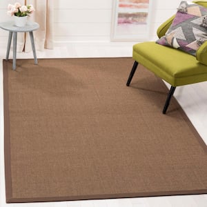 Natural Fiber Brown 9 ft. x 12 ft. Border Area Rug