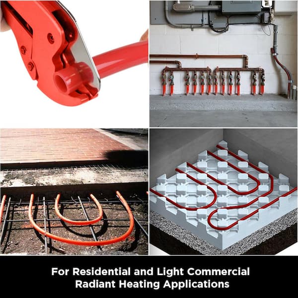 PLUMBFLEX 1/2 x 1000 Red PEX-B Tubing Oxygen Barrier Radiant  Heating Pipe PFR-R121000NW
