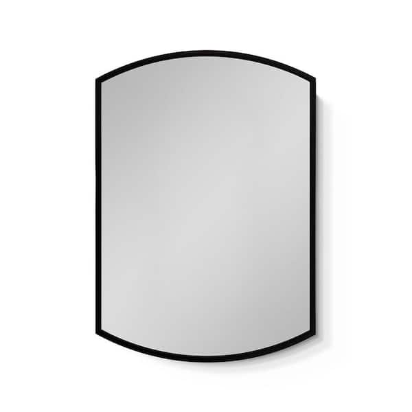 22 in. W x 31 in. H Black Rectangular Aluminium Recessed or Surface Mount Medicine Cabinet, Medicine Cabinet with Mirror