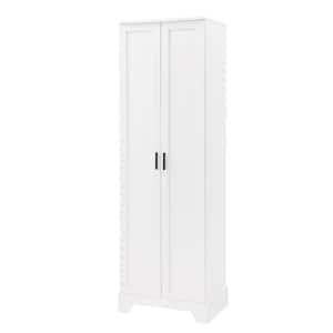 16.9 in. W x 23.3 in. D x 71.2 in. H White Wood Linen Cabinet with Adjustable Shelf