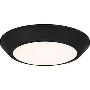 Verge 5.5 in. Earth Black LED Flush Mount with White Acrylic Shade