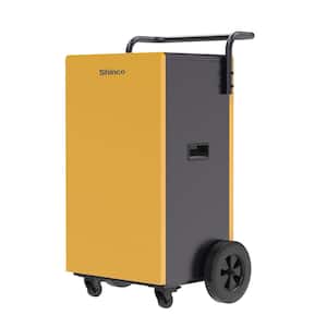 200 pt. 8,000 sq.ft. Bucketless Commercial Dehumidifier in Yellow with Pump, 24 H Timer
