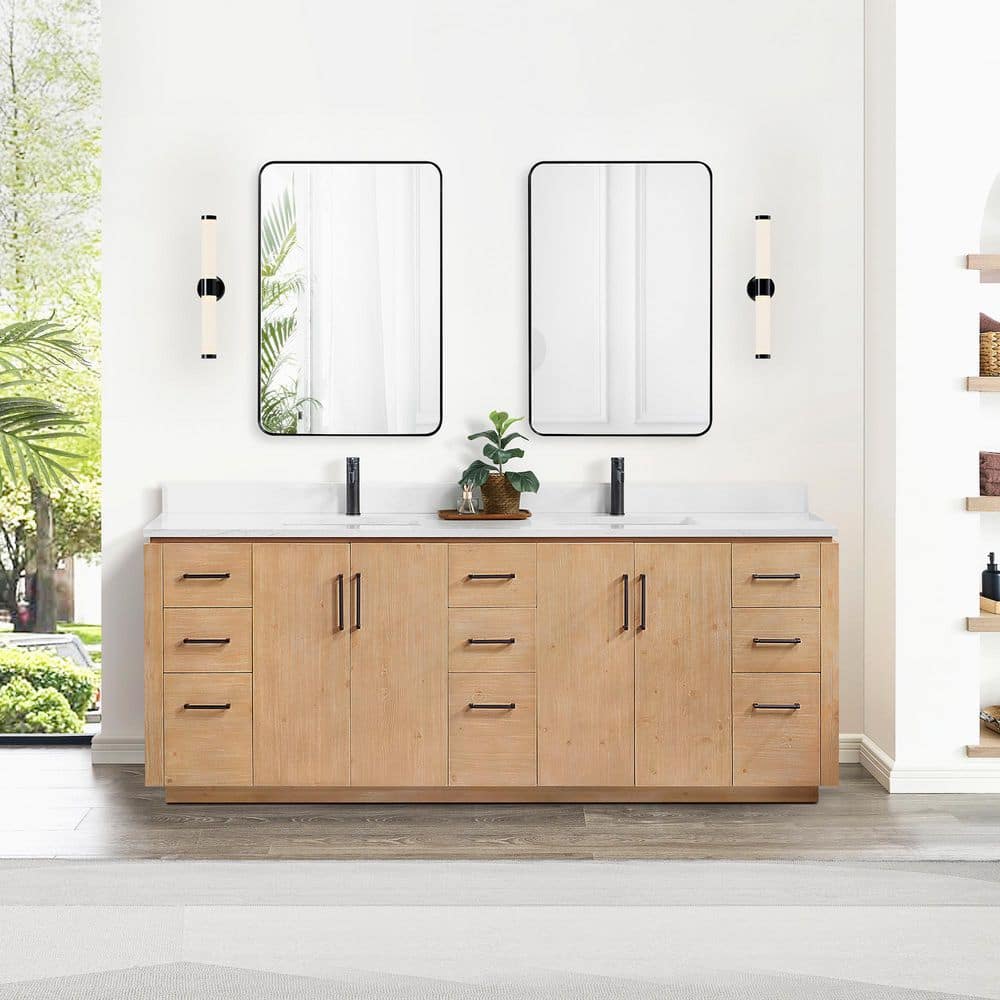 ROSWELL San 84 in.W x 22 in.D x 33.8 in.H Double Sink Bath Vanity