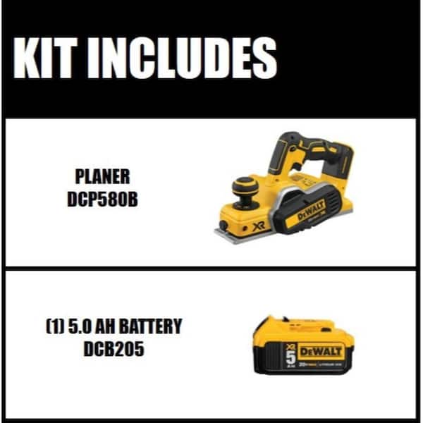 20V MAX Cordless Brushless 3-1/4 in. Planer and (1) 20V MAX Premium Lithium-Ion 5.0Ah Battery