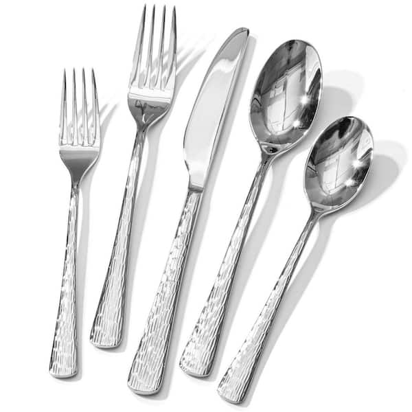 40-Piece Silver 18/10 Stainless Steel Flatware Set Silverware Set (Service For 8)