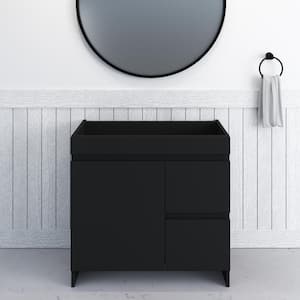 Mace 36 in. W x 20 in. D x 35 in. H Single-Sink Bath Vanity Cabinet without Top in Black Right-Side Drawers