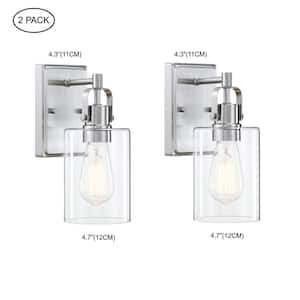 4.7 in. 1-Light Brushed Nickel Vanity Light (2-Pack)