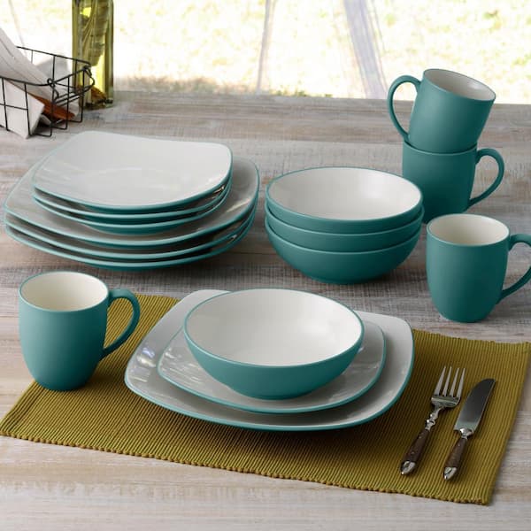 Noritake Colorwave Turquoise 16-Piece Square (Turquoise) Stoneware