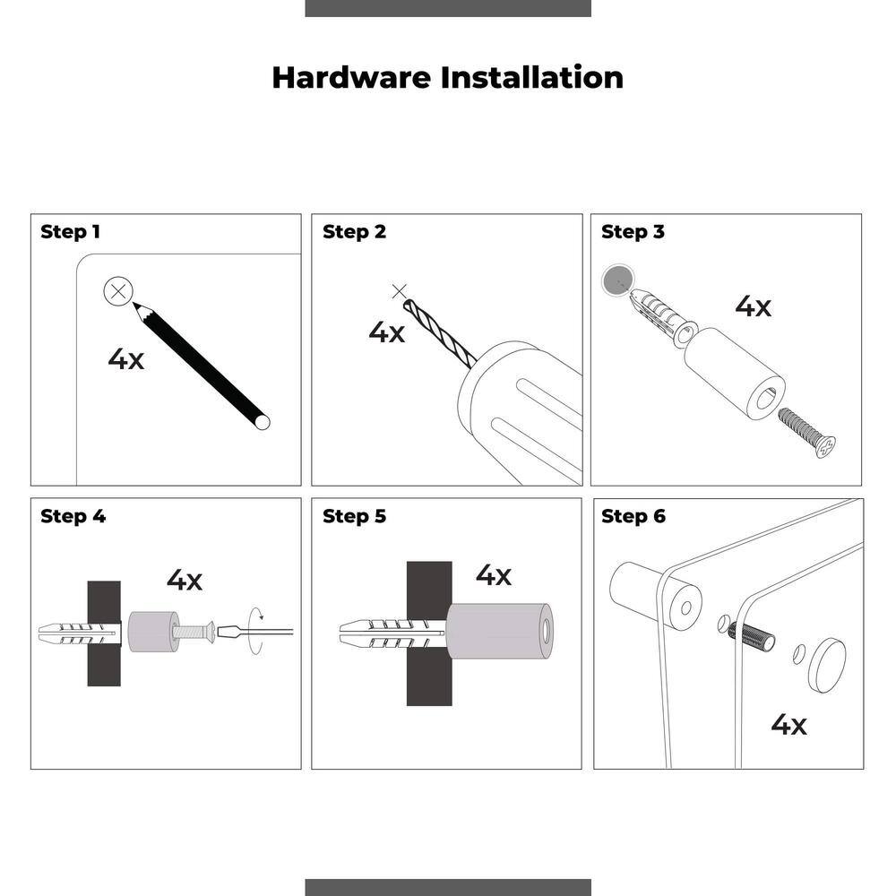 23" x 23" Black Acrylic Floating Wall Photo Frame Set