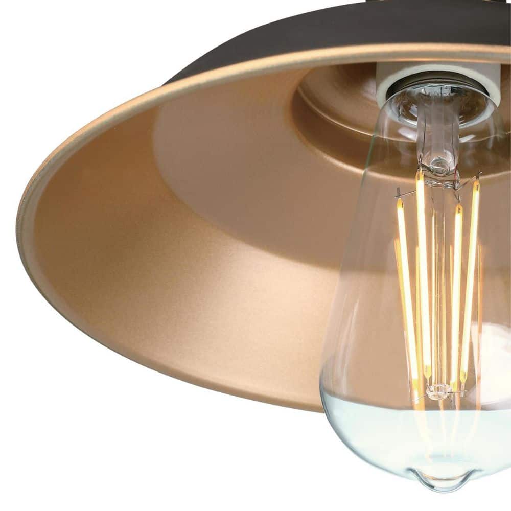Iron Hill Vintage-Style Bronze 3-Light Convertible Chandelier/Semi-Flush Mount