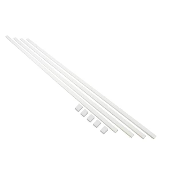 16 ft. Cable Raceway Kit for Concealing & Cord Organizing - White - 4 Strips of 0.78 x 0.39 x 48 inches