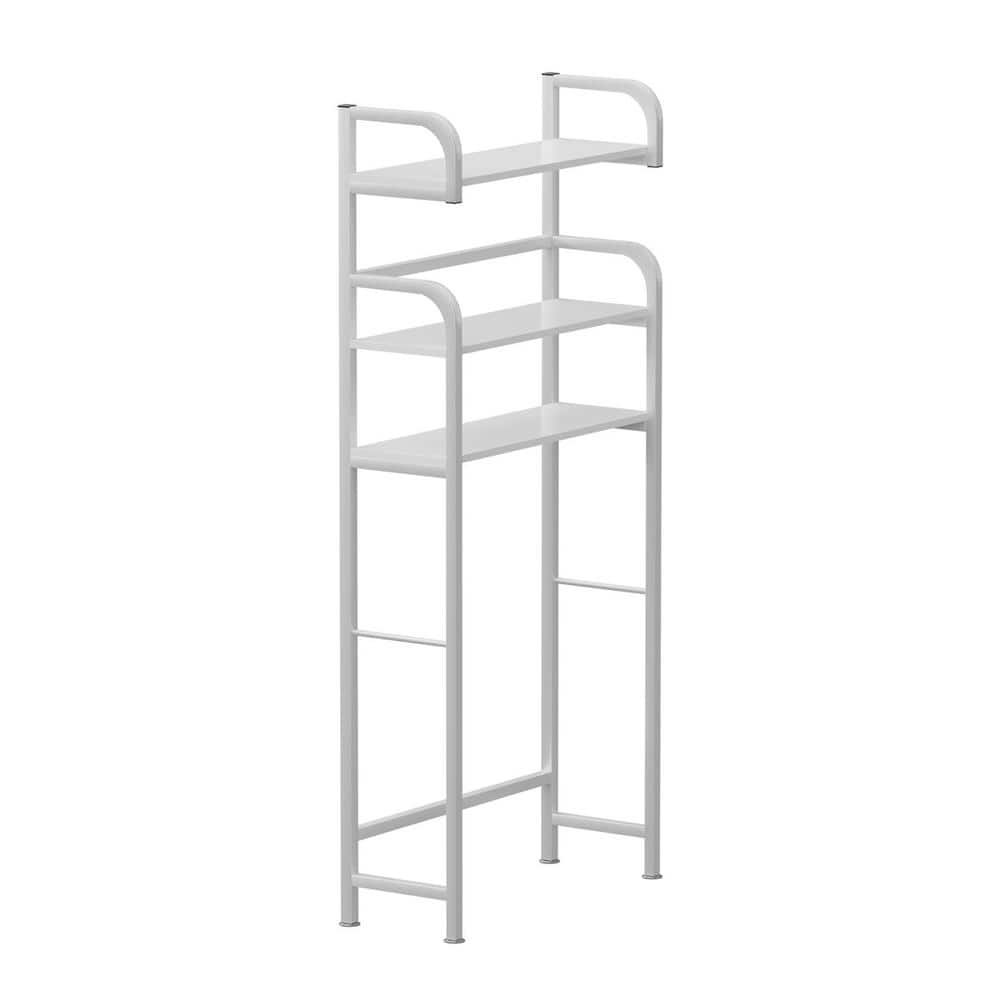 30 in. W x 66.92 in. H x 11.42 in. D Cream White Over The Toilet Storage wi