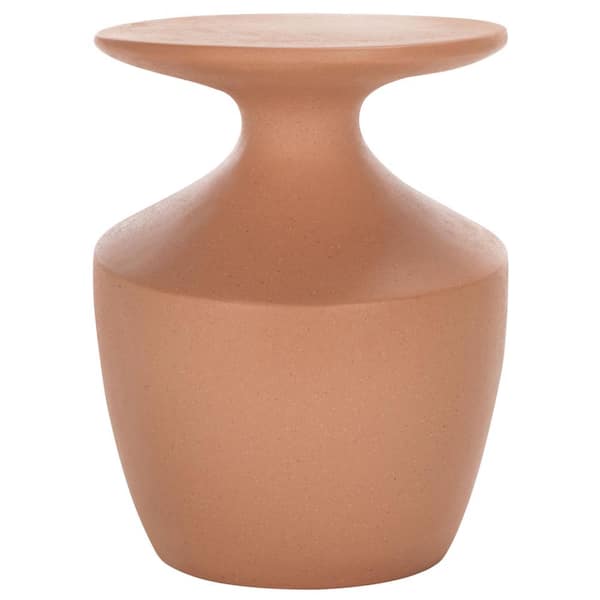 SAFAVIEH Jaiya 15 in. Terracotta Round Concrete End Table