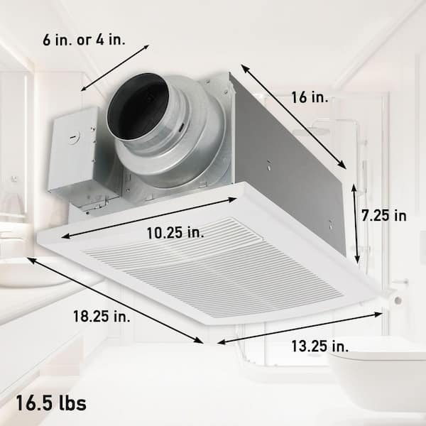 Panasonic Whisper Cozy DC 80/110 CFM Pick-A-Flow Ceiling Bathroom