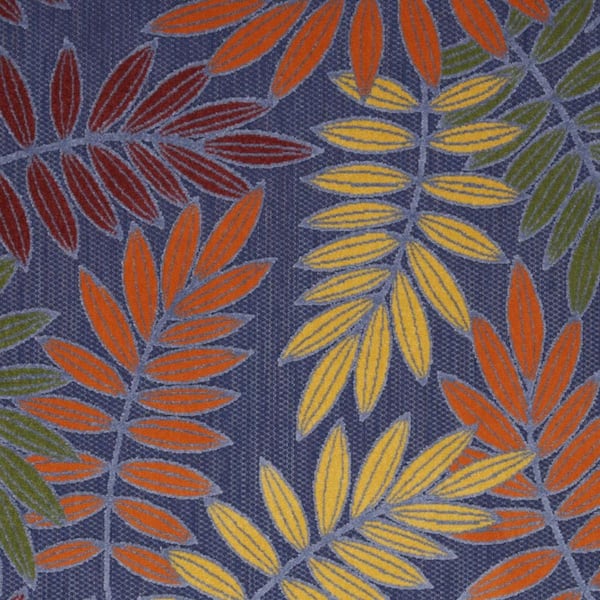 Orange, Green, Blue 5 ft. x  7 ft. Woven Abstract Polyester Runner Indoor/Outdoor Area Rug