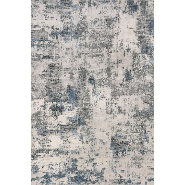 Dali Machine Washable Modern Abstract Gray 8 ft. x 8 ft. Square Rug