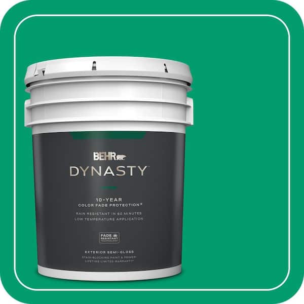 BEHR DYNASTY 5 gal. #S-G-460 Mint Sprig Semi-Gloss Exterior Stain-Blocking Paint & Primer