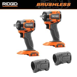 18V SubCompact Brushless Cordless 2-Tool Combo Kit w/ 3/8 in. & 1/2 in. Impact Wrenches & Protective Boots (Tools Only)