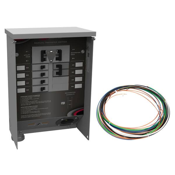 Milbank 50 Amp Manual Transfer Switch with Lean Function, LED Digital Meter and Pre-Installed 50 Amp Inlet