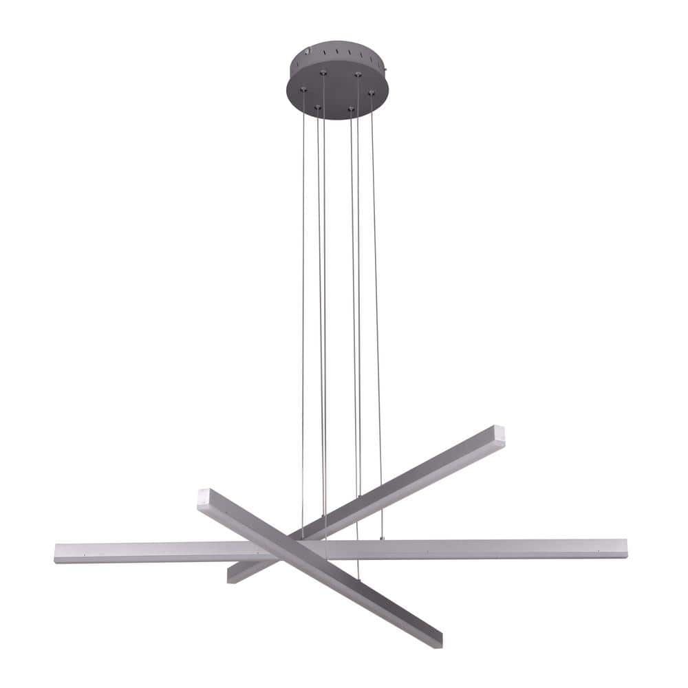Sirius 40" Silver Aluminum Integrated LED Adjustable Pendant
