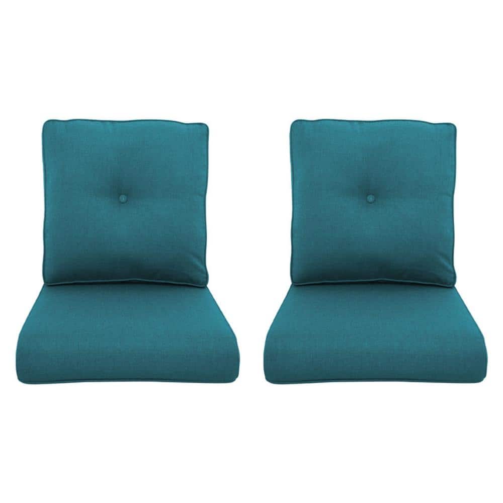 Duraolex 22 in. x 25 in. x 4 in. 4-Piece Deep Seating Outdoor Lounge Chair Cushion and Back Pillow in Peacock Blue price history on PriceWatchPro
