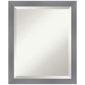 Edwin Grey 18.5 in. x 22.5 in. Beveled Casual Rectangle Wood Framed Wall Mirror in Gray