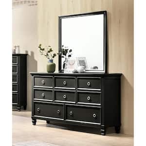 New Classic Furniture Tamarack Black 8-drawer 62 in. Dresser with Mirror